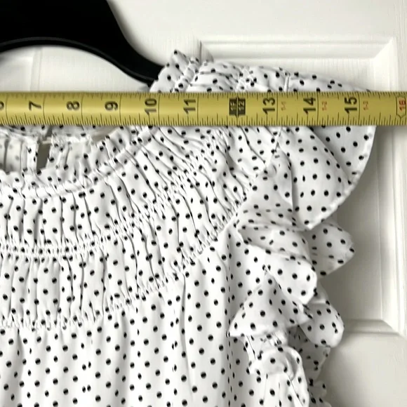 Women’s Small Loft Blouse Top. Black and White Polka Dot. Excellent condition - Picture 10 of 11